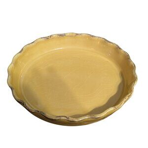 Sur la Table Mustard Yellow Pie Plate Quiche or Casserole Dish 9.5 in x 1.5 in